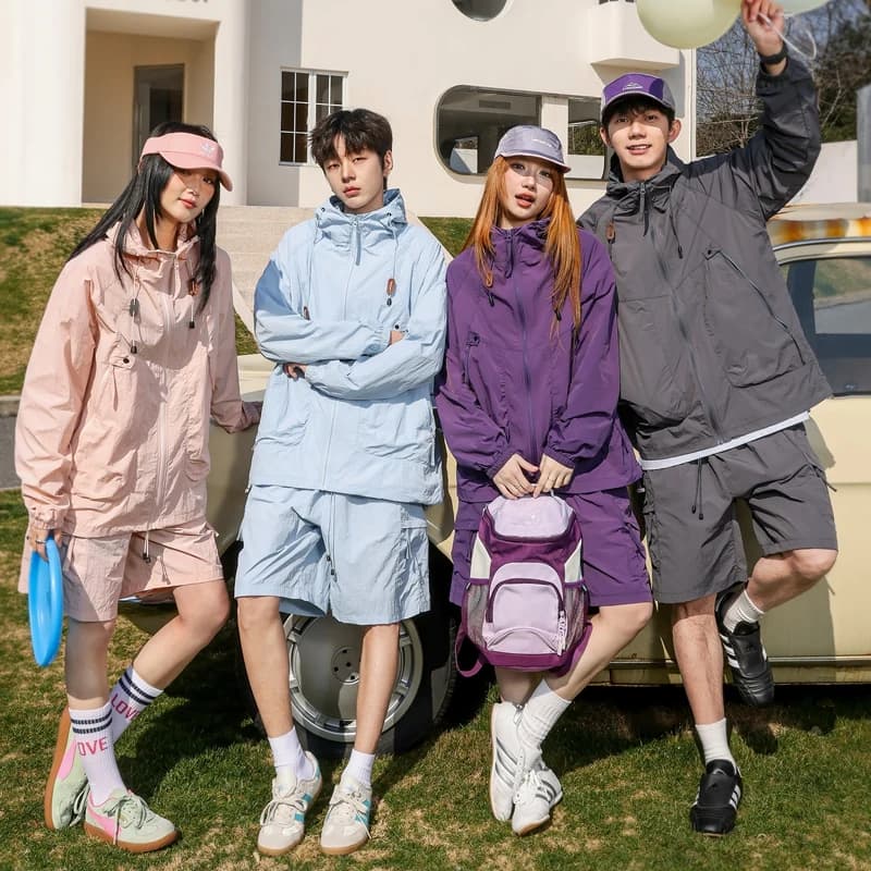 Set di Abbigliamento Estivo Leggero e Casual per Coppie, Protezione Solare UPF50+, con Cappuccio e Pantaloncini in Nylon, alla Moda per Uomo e Donna