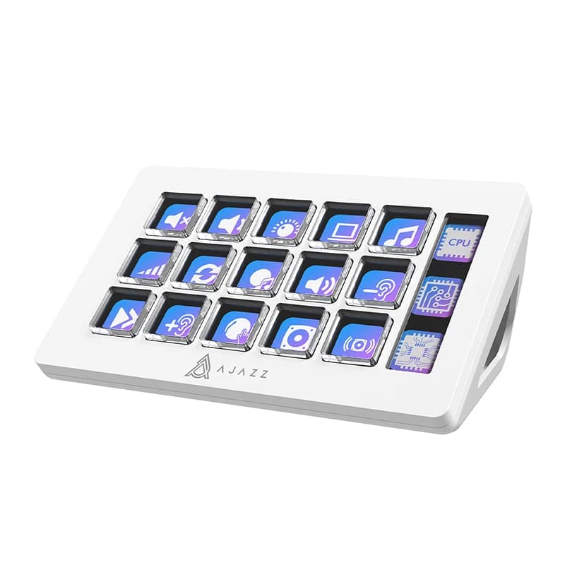 AJAZZ AKP153E Stream Deck The Ideal Gift for PC Setup—One-Touch Shortcuts for Office Work, Design, Live Streaming, or Gaming