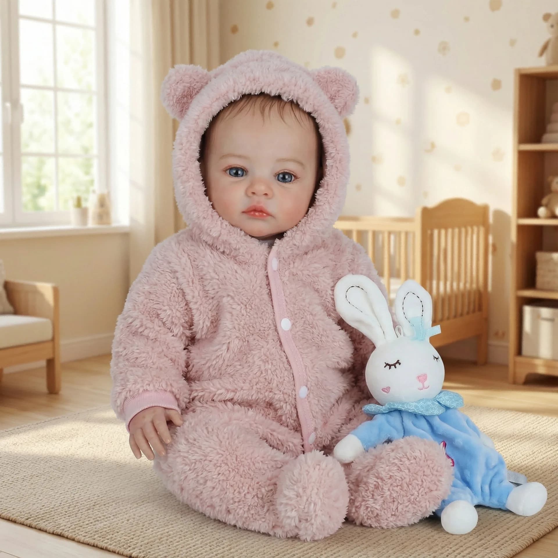 Bambola Reborn Realistica NPK da 18 Pollici, Neonato con Corpo Intero in Tessuto, Pelle Dipinta 3D, Stratificazione Multilivello, Giocattolo da Collezione Realistico