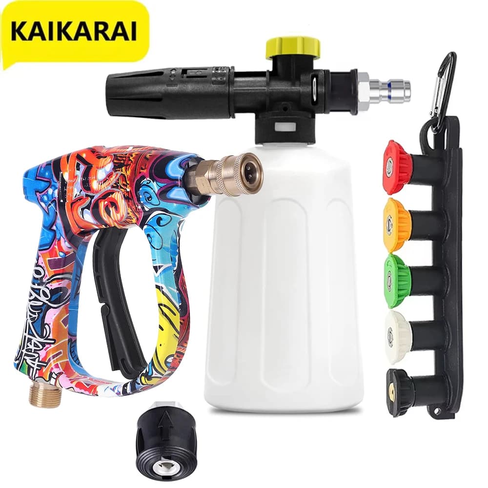 ROUE 1/4 Quick connection Snowflake Foam Cannone Water Gun For Parkside Karcher Nilfisk Bosch Lavor Elitech Cleaning Machine