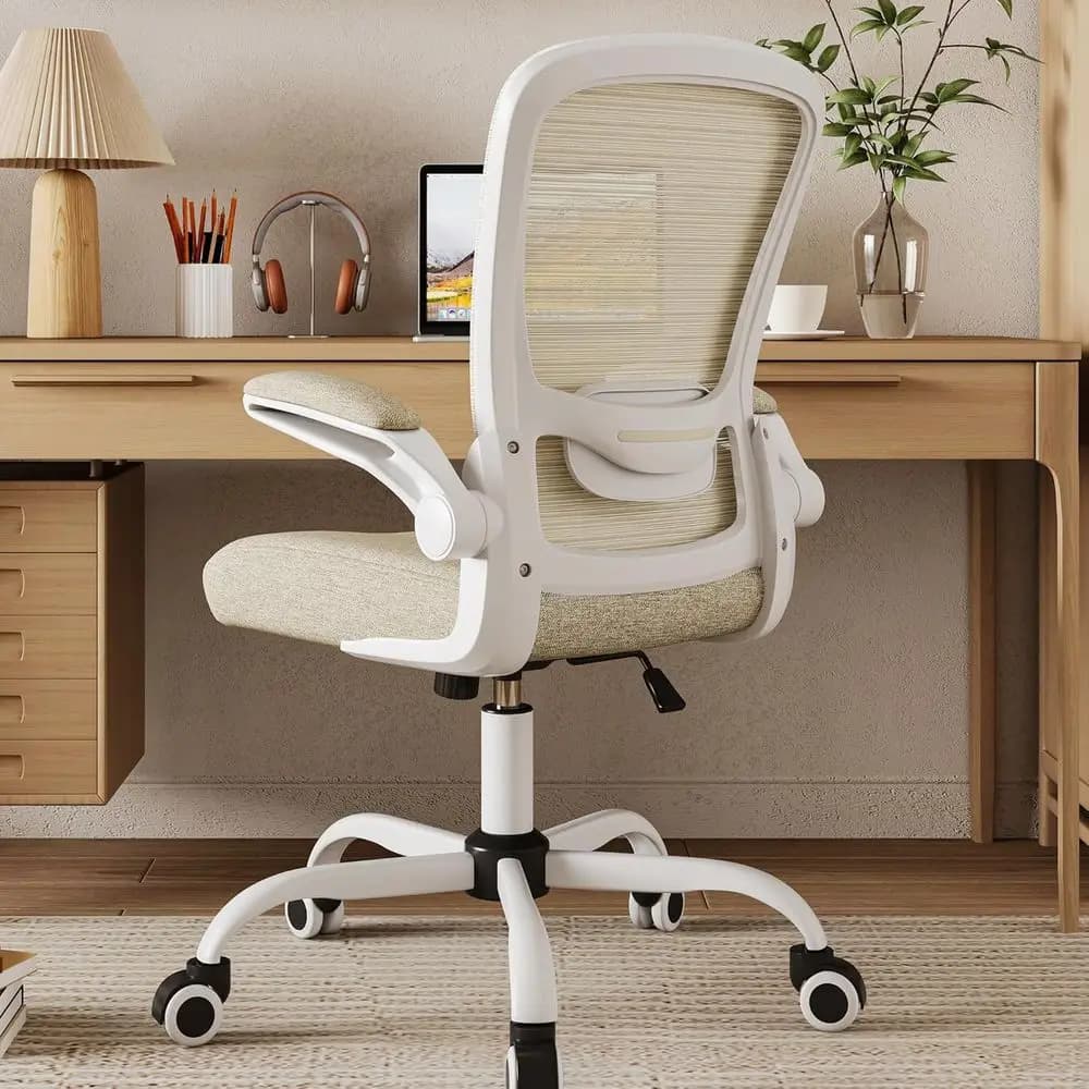 Sedia da ufficio per casa, sedia da scrivania con schienale alto, sedia ergonomica per computer in rete con supporto lombare regolabile e cuscino del sedile ispessito