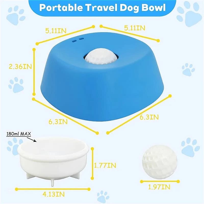 Ciotola Slow Feeder per Cani per Cibo Umido, Design a Sfera Antiscivolo, Ciotola Anti-Schizzo per Brodo di Ossa, per l'Alimentazione degli Animali Domestici
