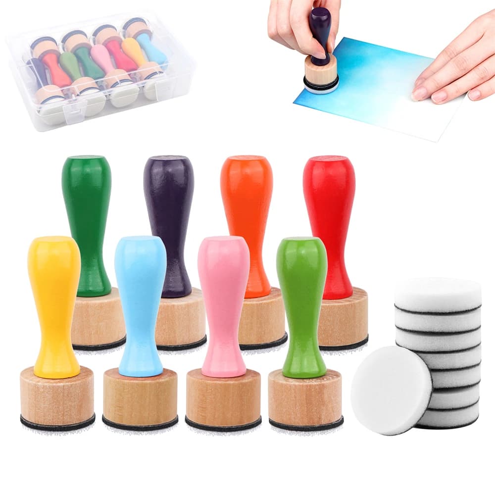 17 Pcs/Set Ink Blending Tool With Foam Applicators For Scrapbooking Craft Card Background Paints Easy Use Making Projects Tools