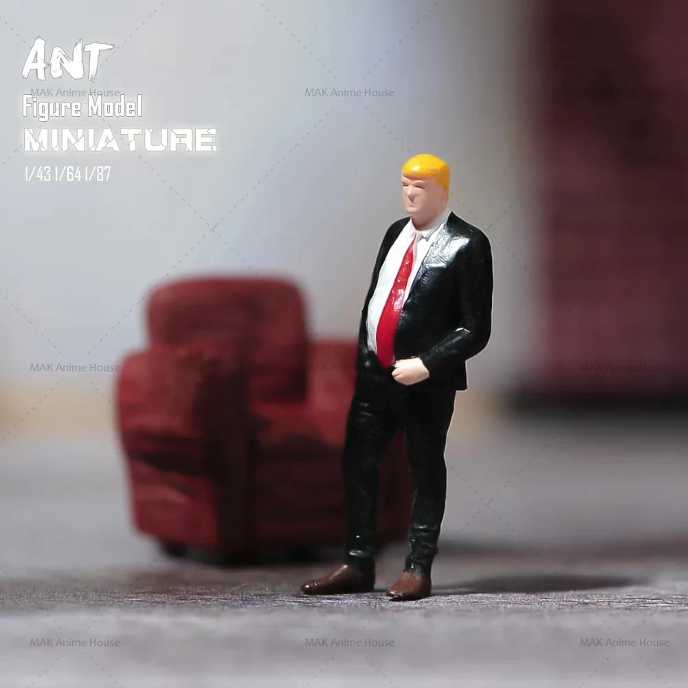 Miniature 1/64 1/43 1/87 figura postura in piedi vestito di capelli gialli uomini divano bambola modello non verniciato scena domestica decorazione giocattoli per auto
