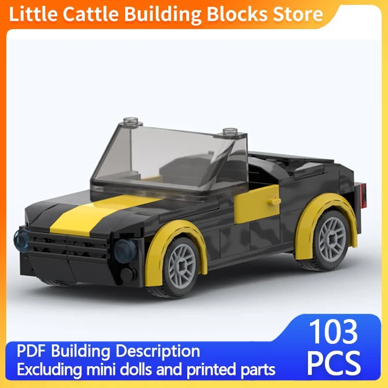 Speed Racing Car Model MOC Building Bricks Convertible Sports Car Modular Technology Children Holiday Gifts Assemble Toys Suit