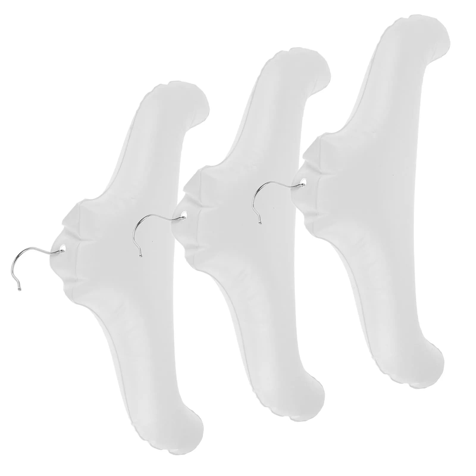 3Pcs Inflatable Clothes Hangers Compact Portable Lightweight Wear Resistant Space Saving Closet Organizer for Shirts Sweaters
