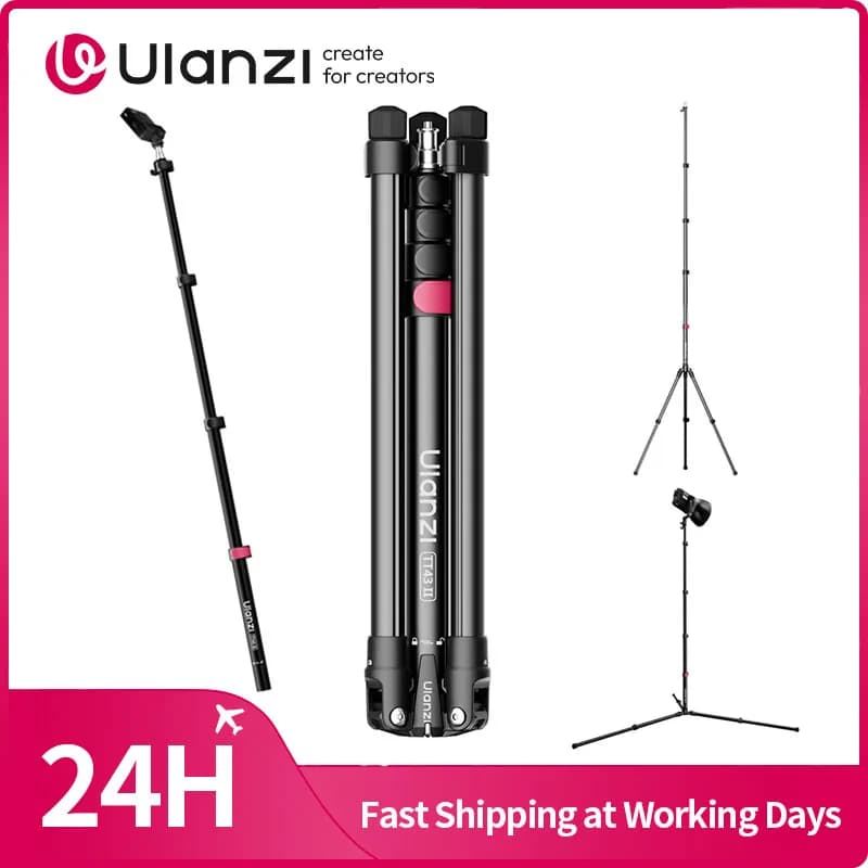 Ulanzi TT43 II Reversible Leg Light Stand Tripod for COB Video Light Softbox Softball Max 2.1M Light Stand with Tilt Head