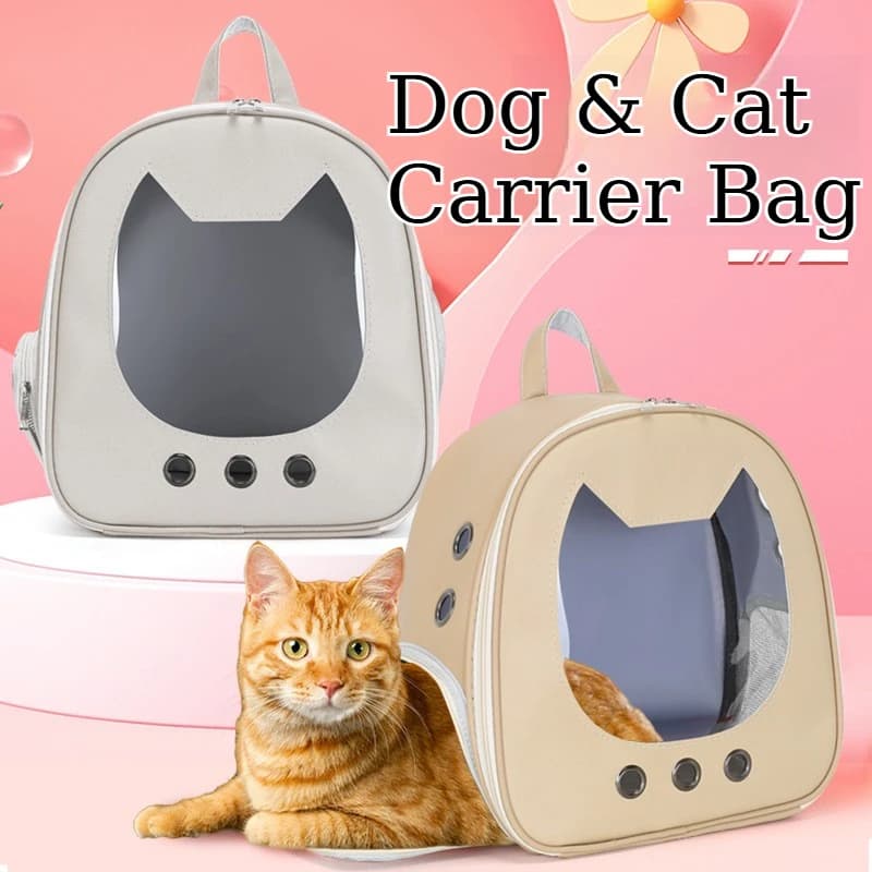 Transparent Pet Backpack Foldable Breathable Cat Carrier Bag for Outdoor Travel Walking Portable Kittens/Dogs Going Out Pets Bag