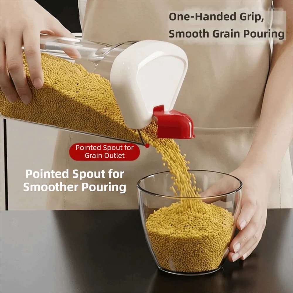 6 Grids Grain Dispenser Multi Compartment Sealed Cereal Storage Container Transparent Moisture-Proof Rotating Rice Dispenser