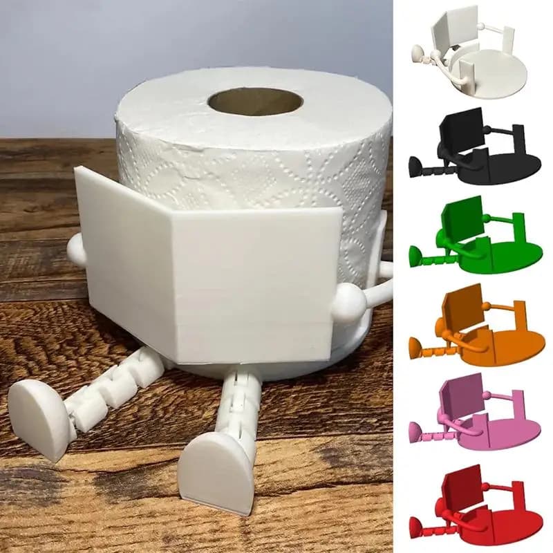 Divertente e unico porta carta igienica stampato in 3D a forma di giornale, organizer per carta igienica per la decorazione del bagno, ornamento per la casa
