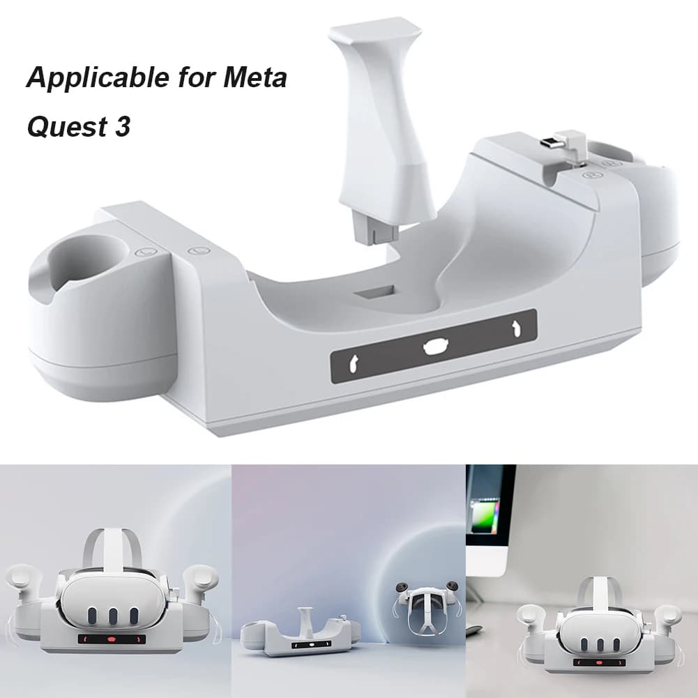 Controller di ricarica per dock di ricarica VR Cuffie Accessori per stazione di ricarica VR contemporaneamente con indicatore luminoso per Oculus Quest3