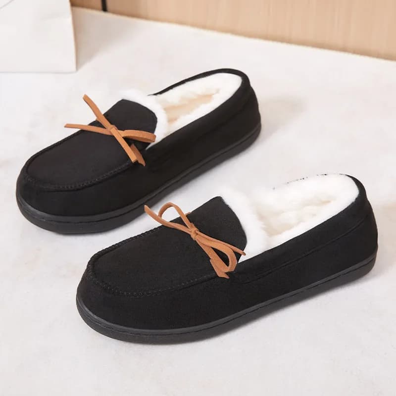 Scarpe invernali Scarpe basse casual da donna Mocassini da donna Mocassini morbidi Moda Comfort Caldo fiocco in peluche Slip on Scarpe in cotone femminile