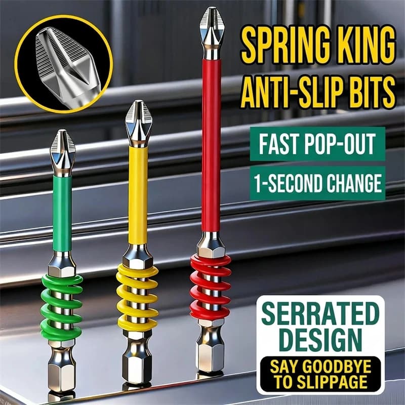 Spring Screwdriver Bits Magnetic PH2 Driver Screw Anti-slip 60/90/110mm 1/4'' Hex Shank Drill Head Electric Repair Tool