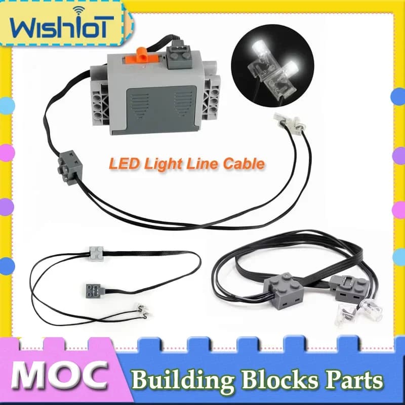 1PCS/2PCS HA CONDOTTO LA Luce Multipresa MOC Building Blocks Parti Linea di Luce Cavo 92906 Mattoni Tecnici Accessori FAI DA TE Assemblaggio giocattoli
