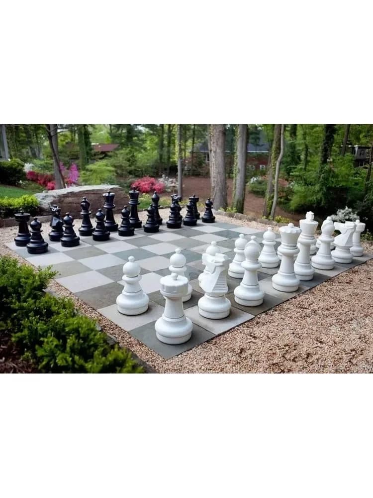 Spedizione veloce CALDA. Set completo di pezzi degli scacchi premium oversize giganti con re alto 25 pollici - bianco e nero.NUOVO