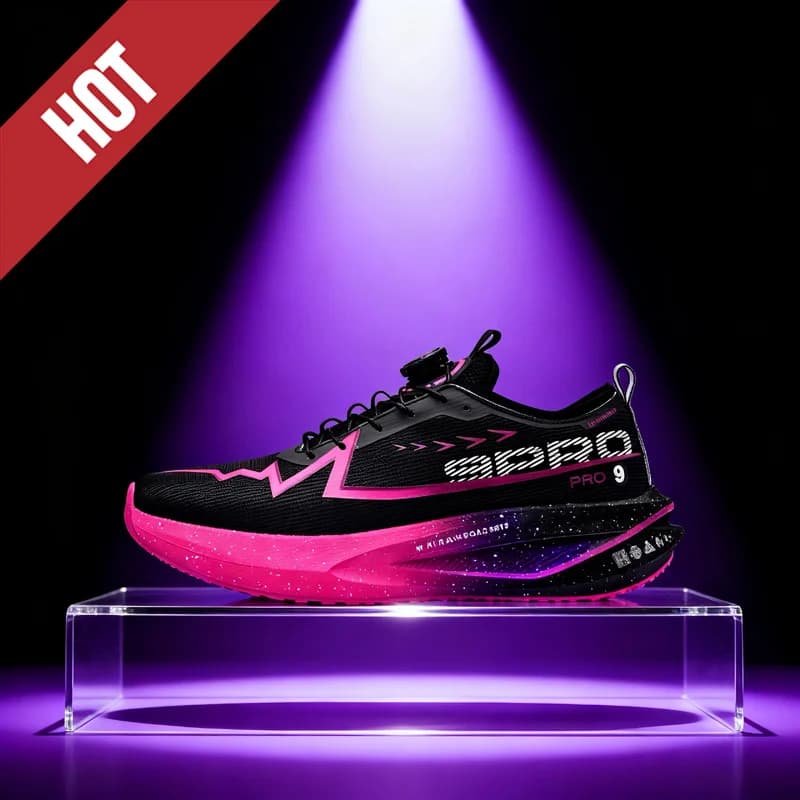 Fluorescent Running Shoes with Carbon Plate for Marathon, Breathable and Lightweight Sports sneakers for Men and Women, Comfortable and Non-slip