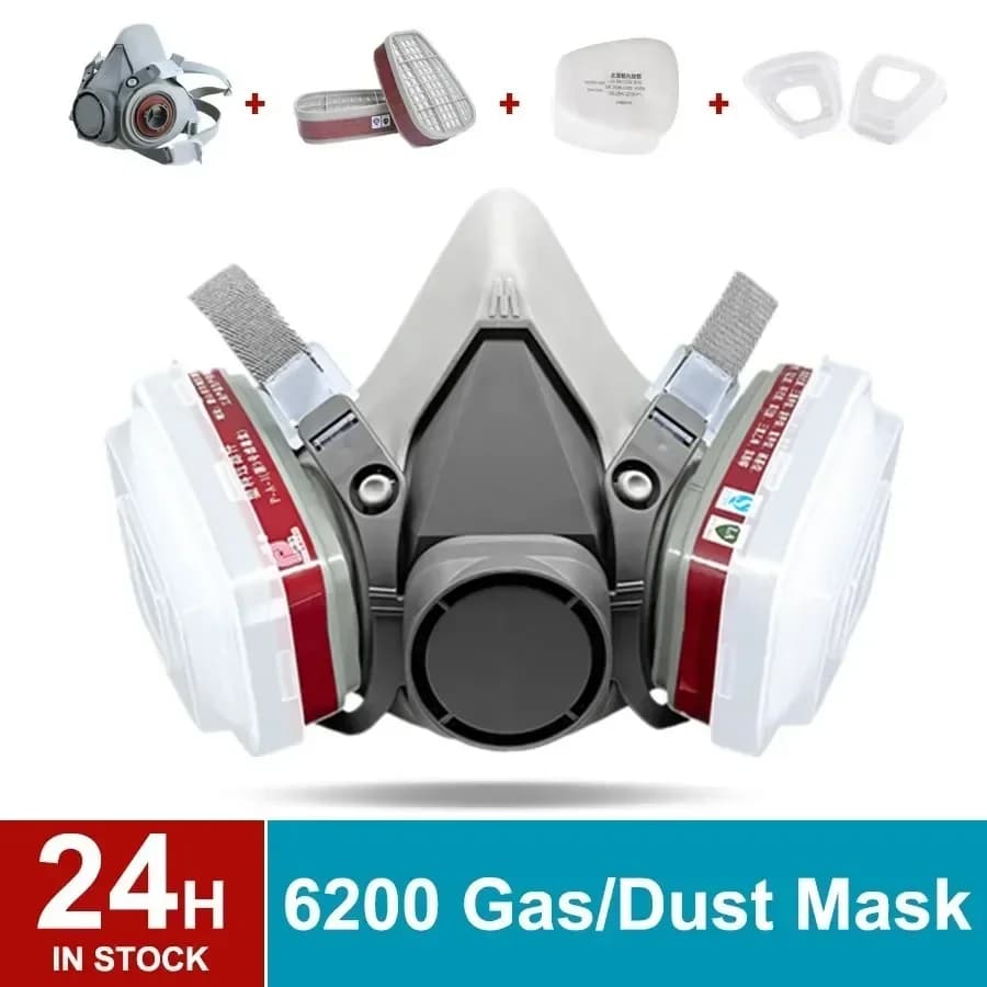 New 15in1 6200 Dust Gas Breather Half Face Dust Mask for Painting Spray Organic Vapor Chemical Gas Filter Safety at Work