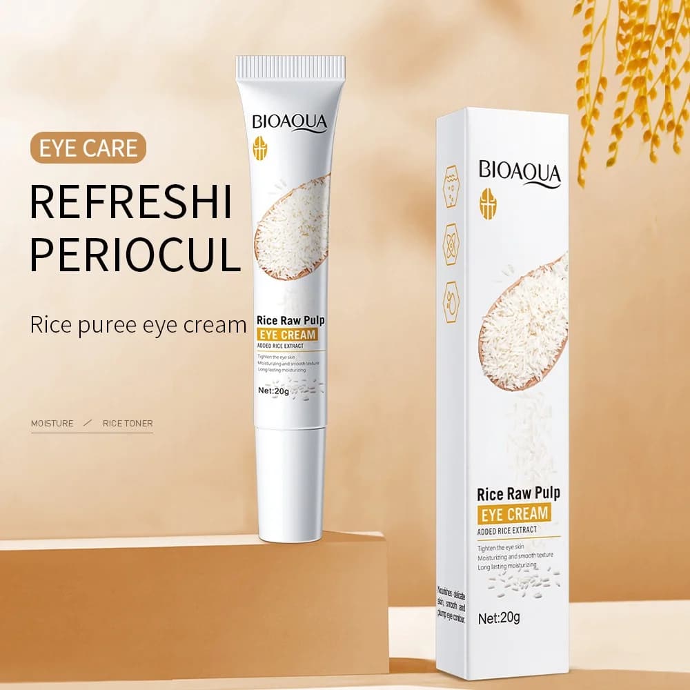 BIOAOUA Crema Sbiancante Per Gli Occhi Di Riso Idratante Ridurre Le Occhiaie Sollevare Firm Illuminante 20g