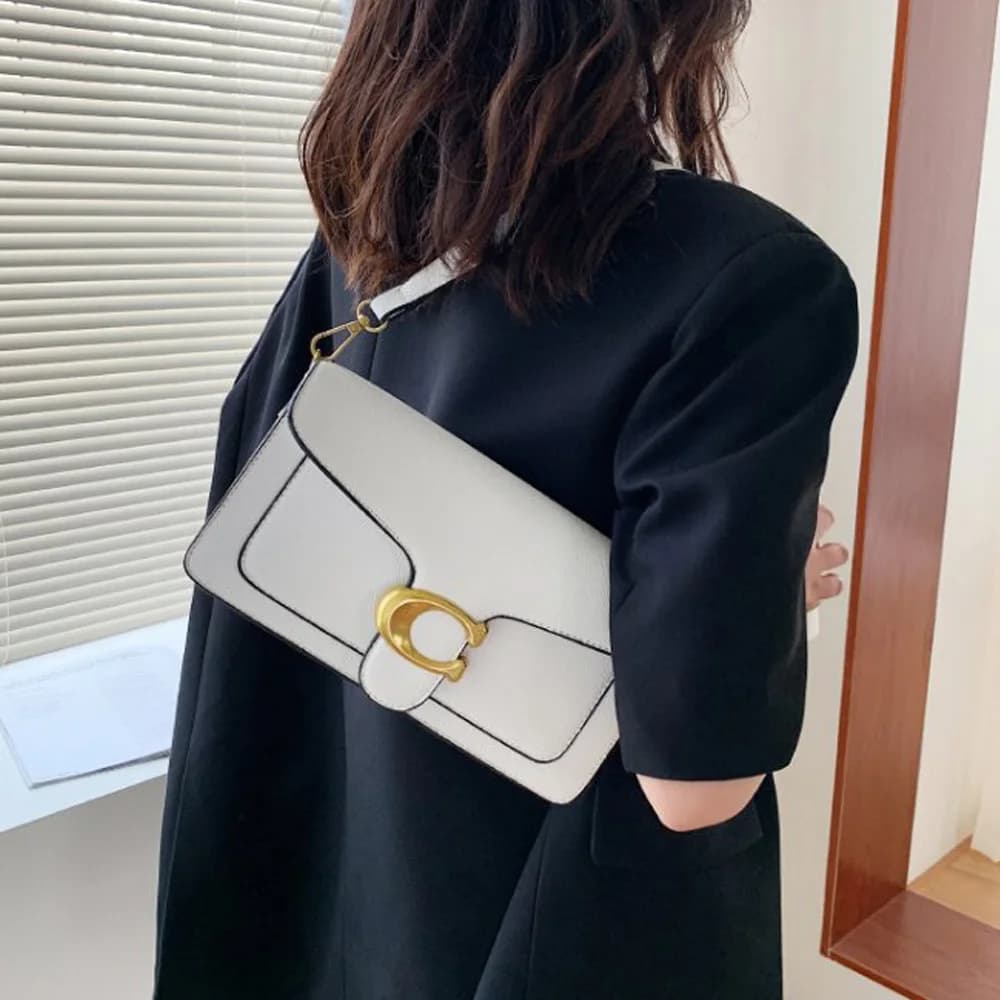 Small Square Shoulder Bag with Double Strap – Elegant Women's Shoulder Bag