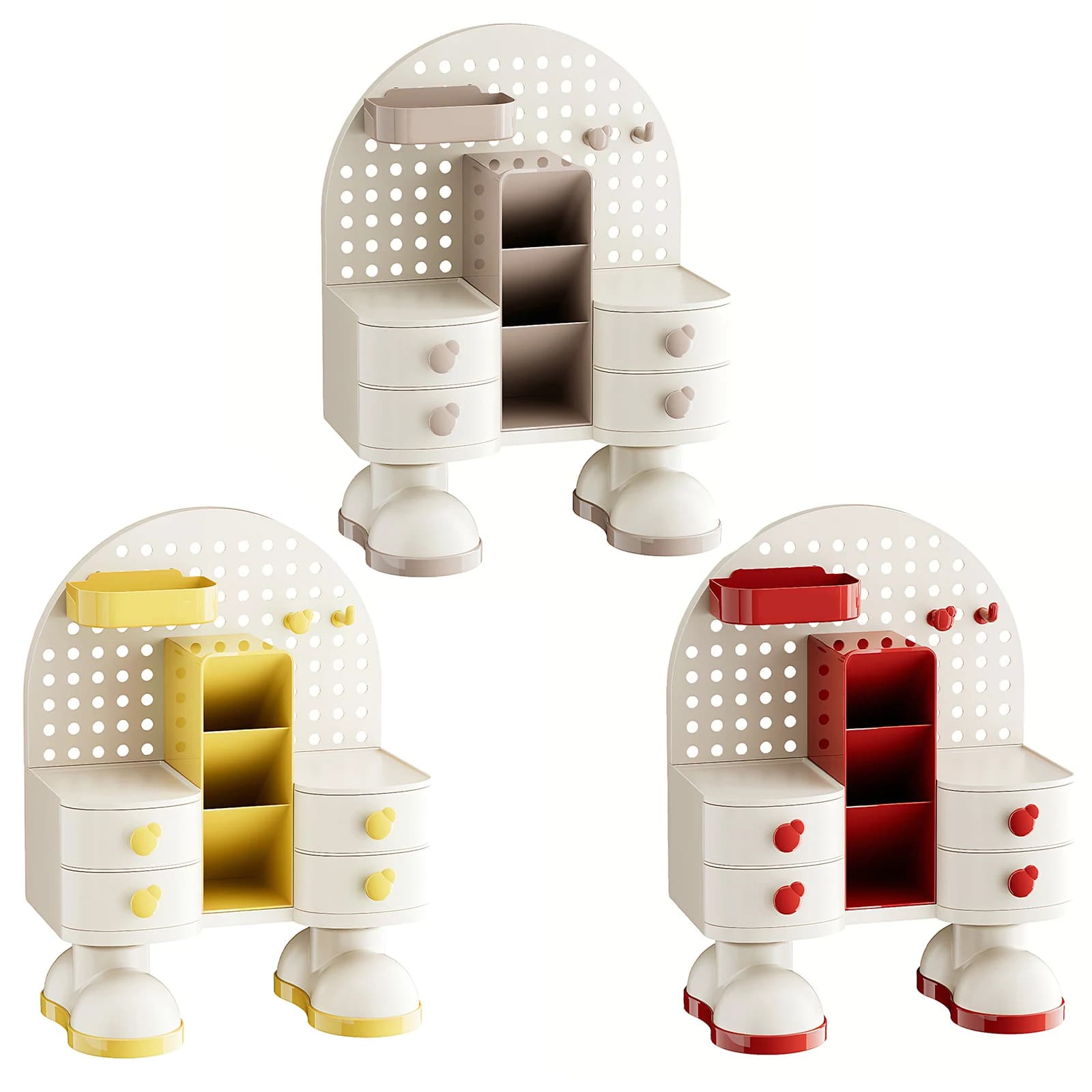 Multifunctional Desk Organizer with Drawers, Plastic Holders for Office, School, Home and Teachers