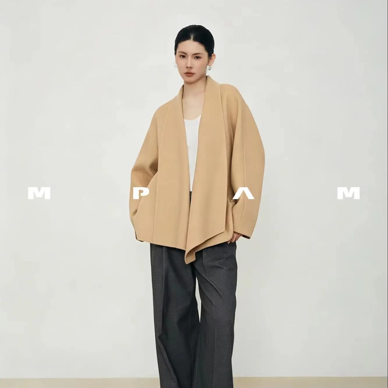 Mpam 26Th Autumn and Winter New Cashmere Outwear Women's Loose Mid-Length Bathrobe Outwear Women's 824-1