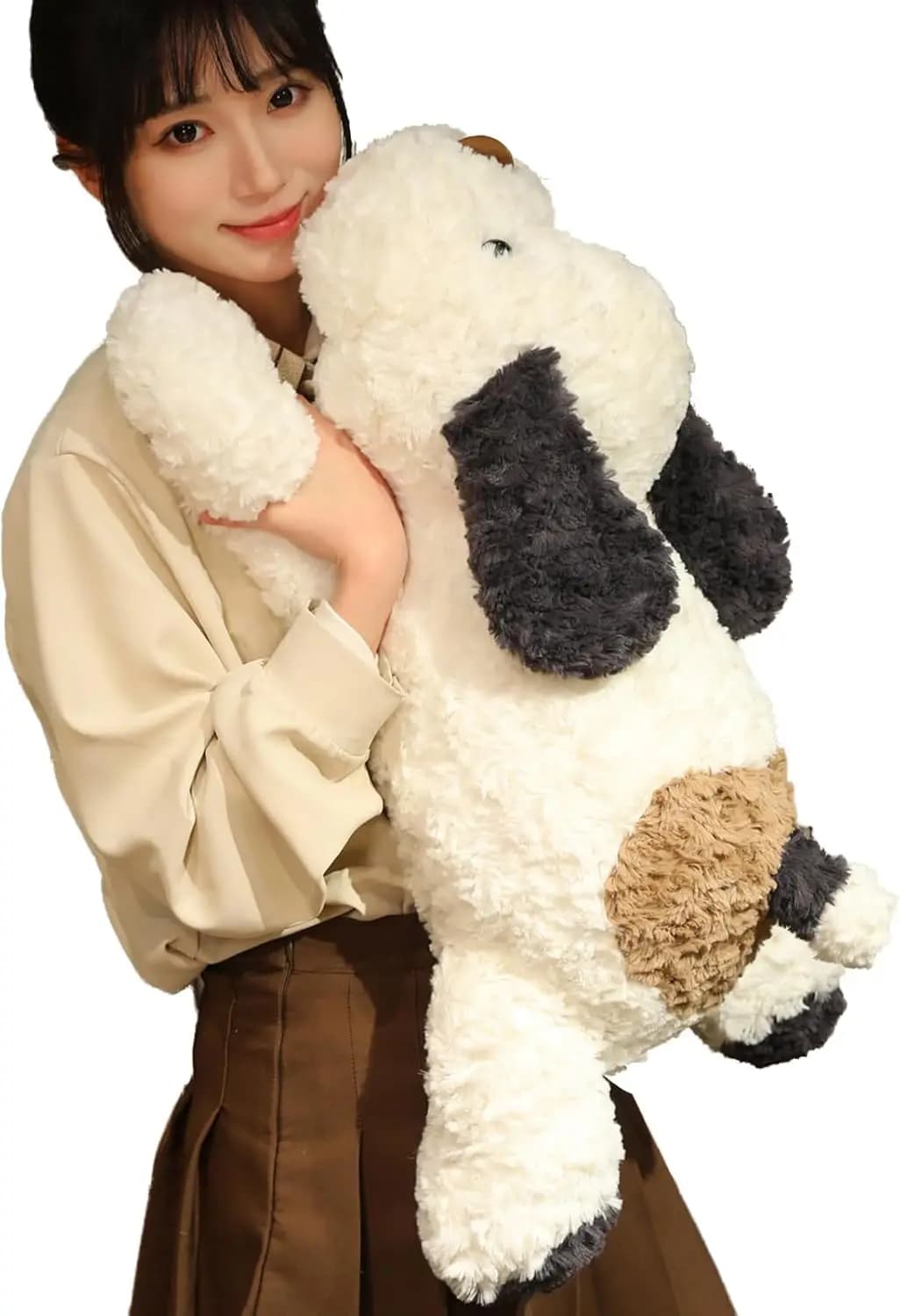 Peluche per cani con peso, 5,7 libbre, 25,5 pollici, grande cuscino di peluche, regalo per adulti e bambini, nero