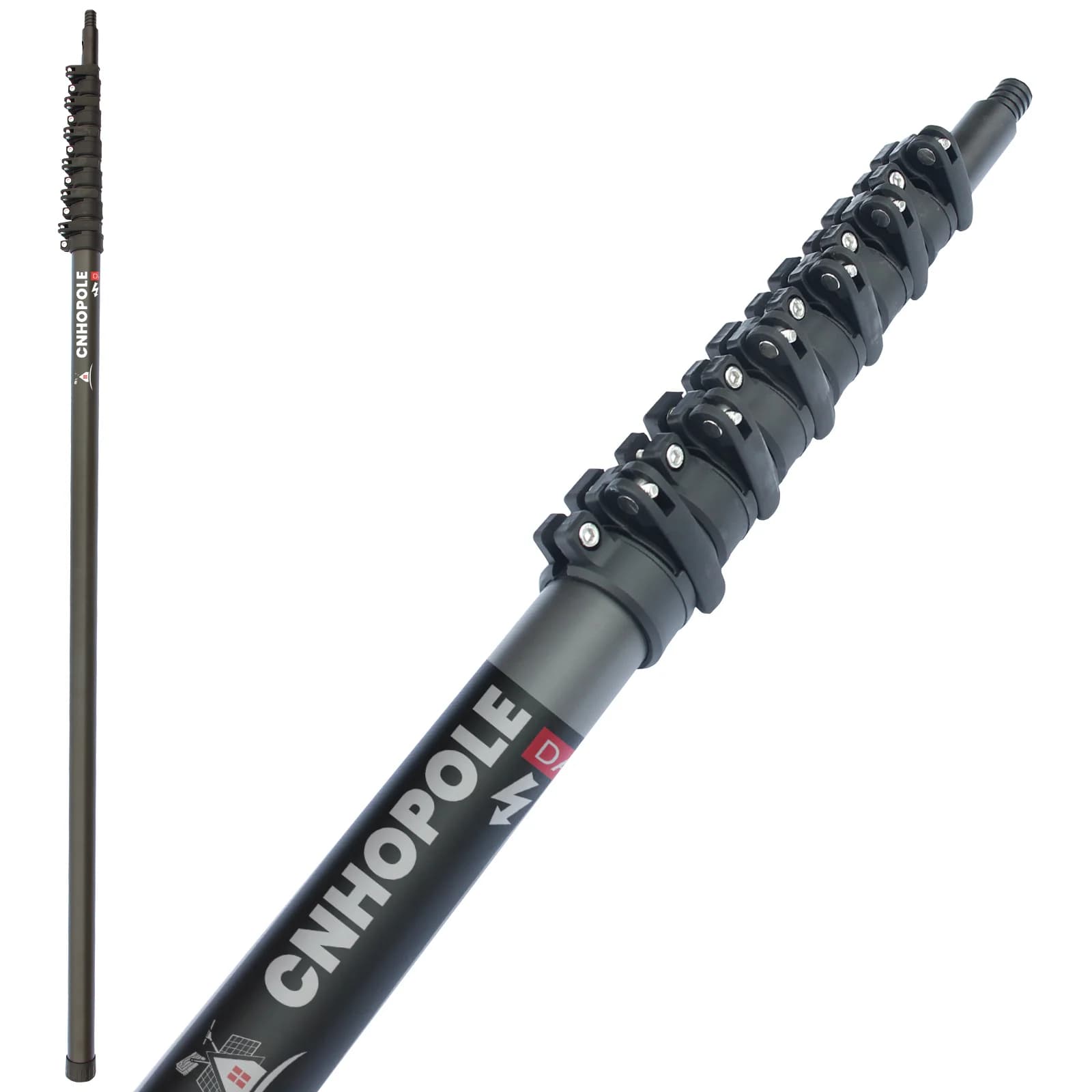 30/36/42 Foot Carbon Fiber Telescopic Rod for Window Cleaning, extendable support handle 10/12 m