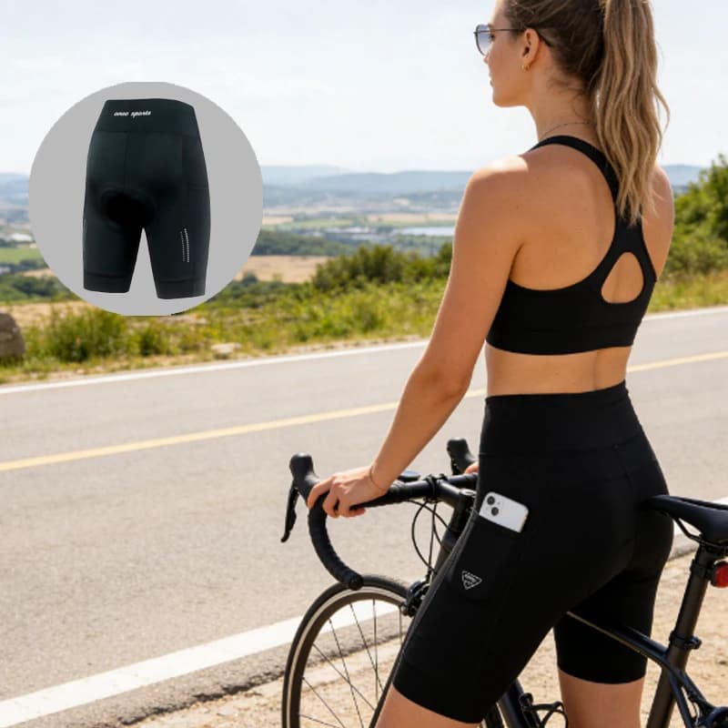1 pair of 4D women's padded cycling shorts, breathable cycling shorts anti-sudore with cycling pockets, racing and yoga