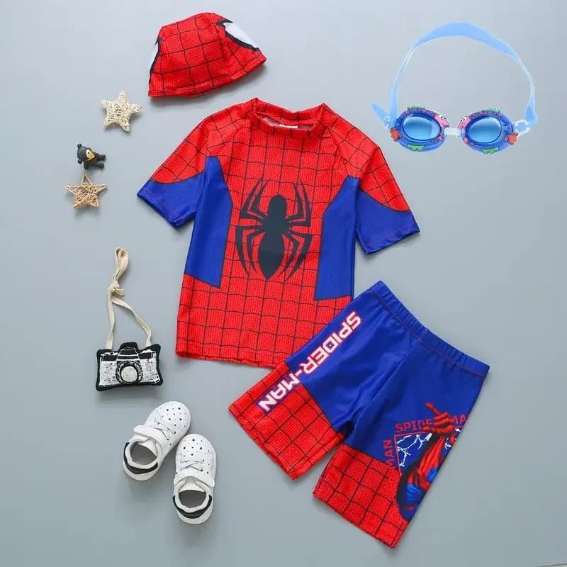 Baby Swimwear Avengers Spiderman Children's Swimwear Children's Floating Swimwear Children's Swimwear Beachwear for cartoons with hat goggles