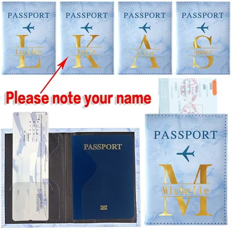 Custom Name Passport Holder Travel Accessories Passport Cover Unisex Synthetic Synthetic Faux Leather Passport Covers