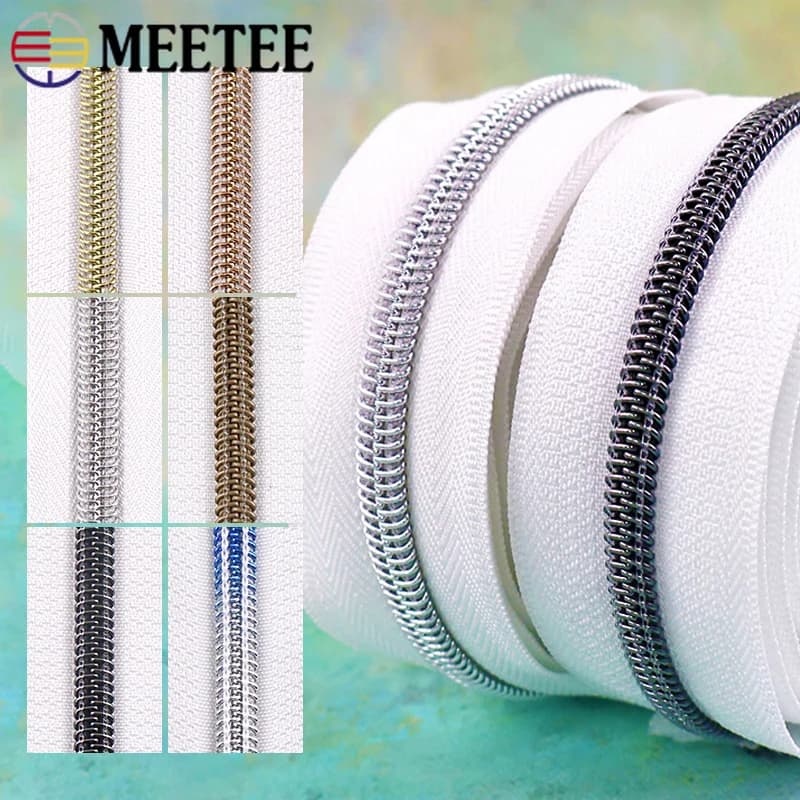 5/10/20M 3 # 5 # Nastro con Cerniera in Nylon, Nastro Zip in Plastica per Borse e Abbigliamento, Cerniere Continue Bianche, Kit di Riparazione, Accessori Fai-da-Te