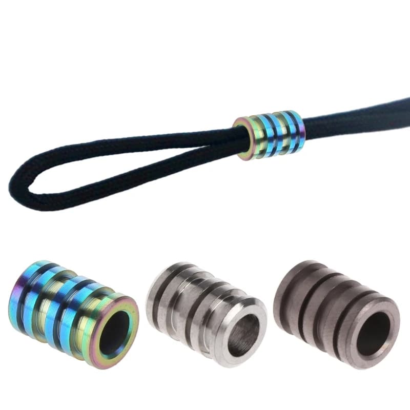 For cord titanium beads Paracord beads TC4 knife zip pull jewelry, string beads for knife clasp Brac