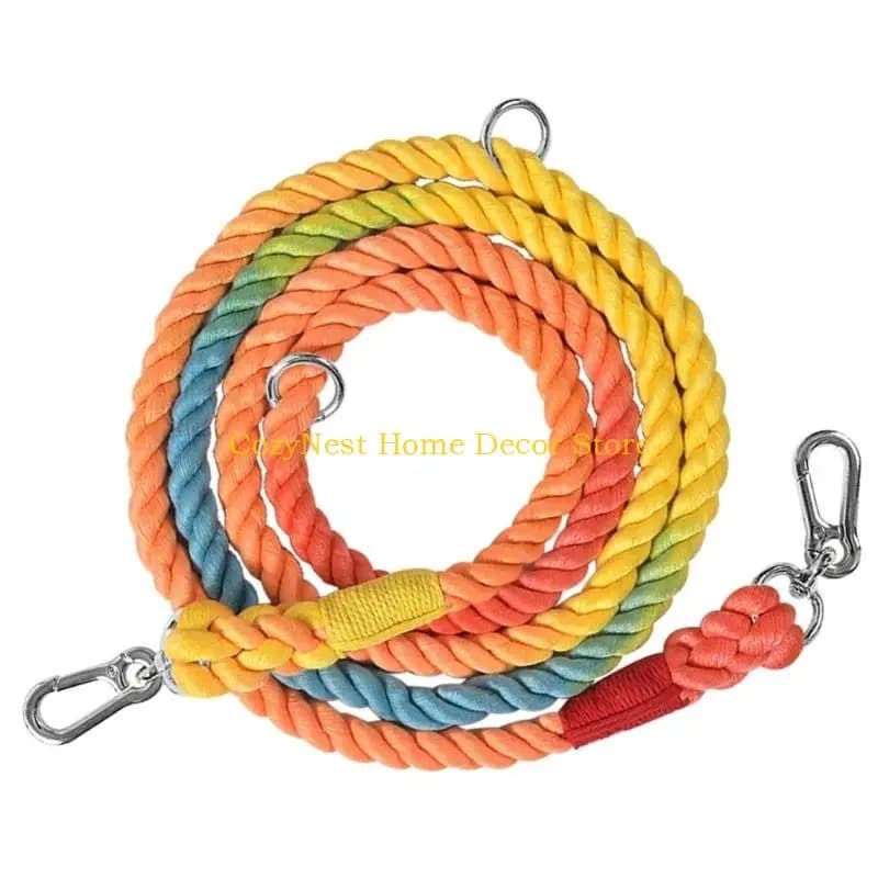 92mf Rainbow Dog Leash per cani e grandi dimensioni imbracature da passeggio colorate