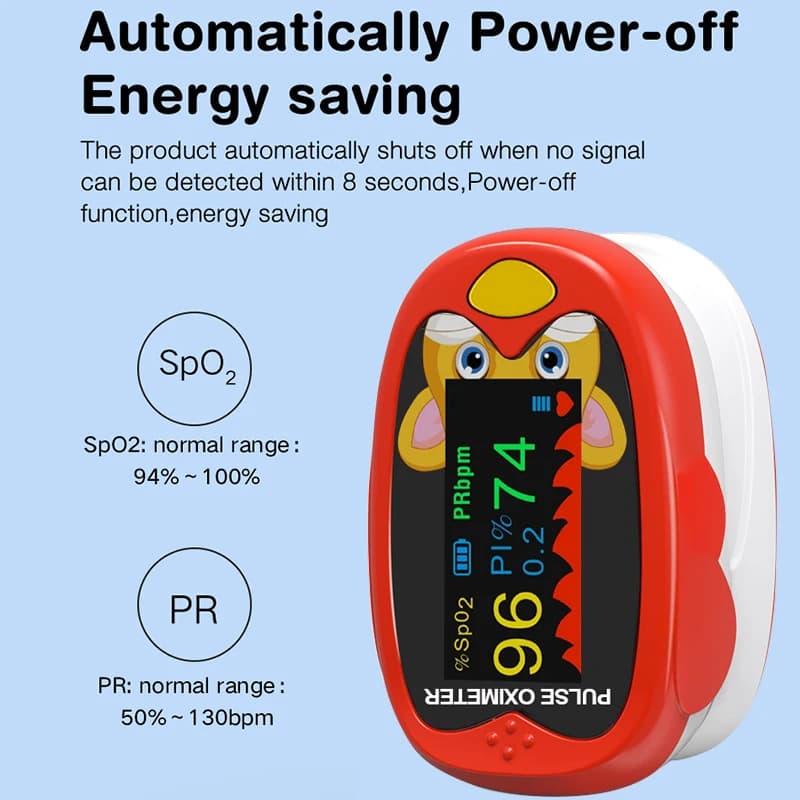 Medical rechargeable digital pulse meter on the finger for blood oxygen meter for children cardiofrequencymeter