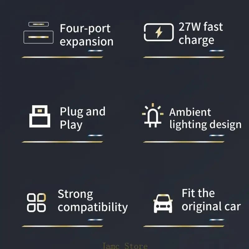Stazione docking LX0B per stazione caricabatterie veloce 27WPD Hub shunt USB per accessori per auto