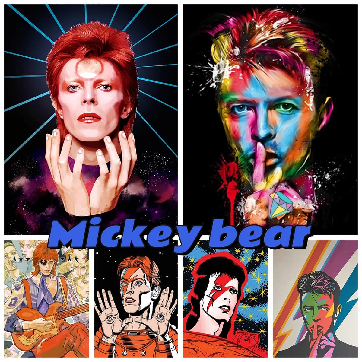 B-Bowie 5D Diamond Painting Kit British Rock Singer poster murale fai da te diamante ricamo punto croce Fan Gift Room Wall Decor
