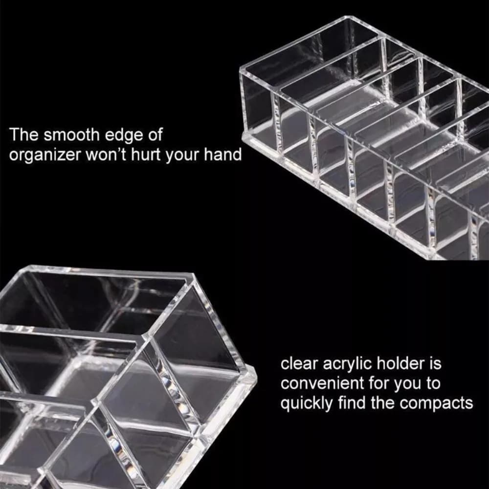 Organizzatore per Trucchi Trasparente in Plastica con 8 Scomparti, Porta Palette Ombretti Multifunzionale in Acrilico, Supporto per Trucchi da Toeletta