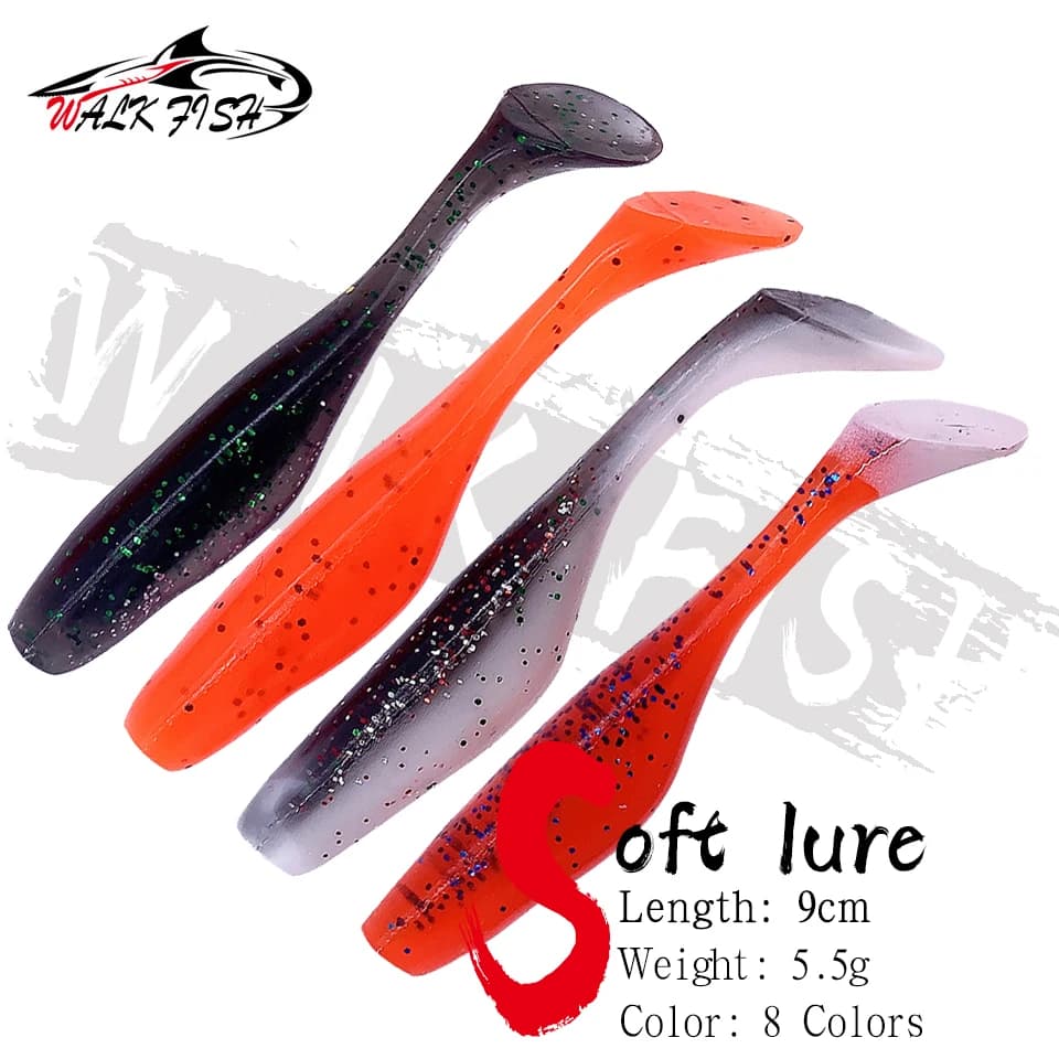 CAMMINARE PESCE 4 Pz/lotto Richiamo di Pesca 9 cm/5.5g Esche Morbide Pesca Wobbler Bass Pike Esca Pesca Artificiale richiamo morbido Affrontare