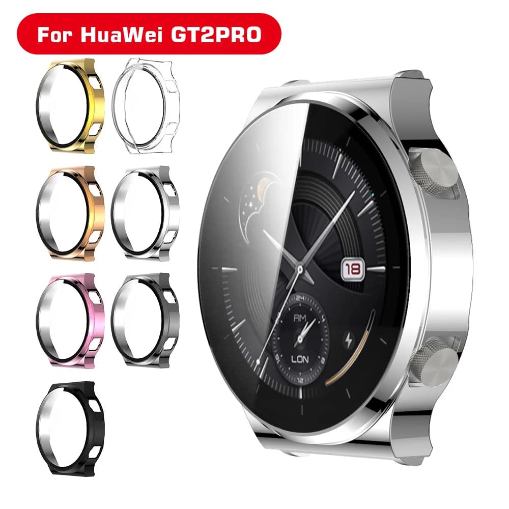 Custodia per Huawei Watch GT2 Pro (copertura totale), custodia elettrolitica Proteggi schermo in vetro temperato incorporato (sensibile al tocco).