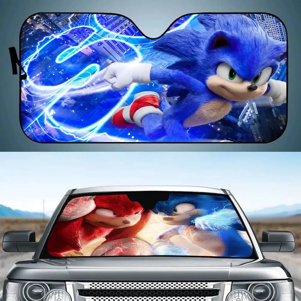 Film classico S-sonicS Anime Gioco Parabrezza per auto Parasole Pieghevole Coperture anteriori per auto Parasole per auto per accessori auto