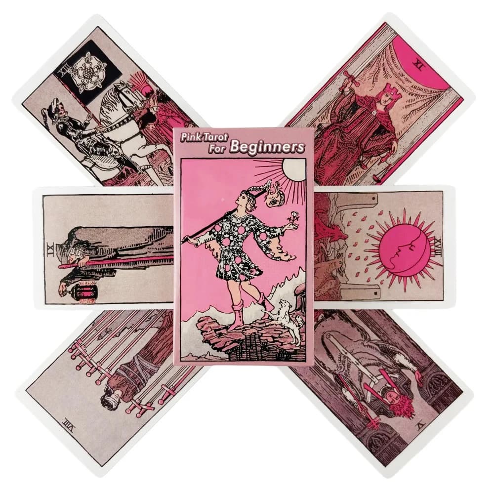Gioco di carte dei tarocchi Pink Rider per principianti Mazzo di divinazione Versioni inglesi Edizione Oracle Gioco da tavolo da tavolo per la festa
