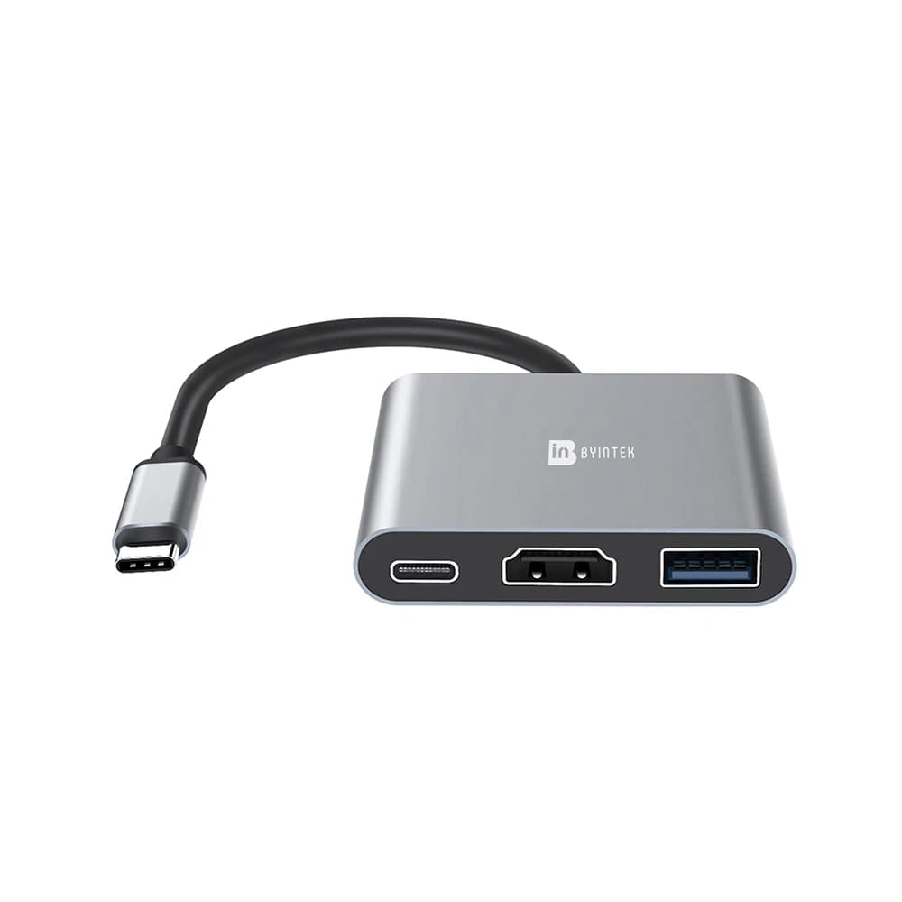 Adattatore BYINTEK CHD001 da USB C a HDMI, Docking Station 3 in 1 con Porta USB 3.0 Tipo C per Proiettore e Laptop