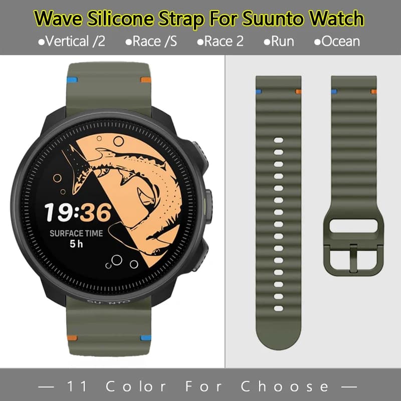 Liquid Silicone Watch Strap for Suunto Race S Vertical 2 Run Ocean 9 5 3 Peak Pro Ultralight Opaque Belt Release Strap