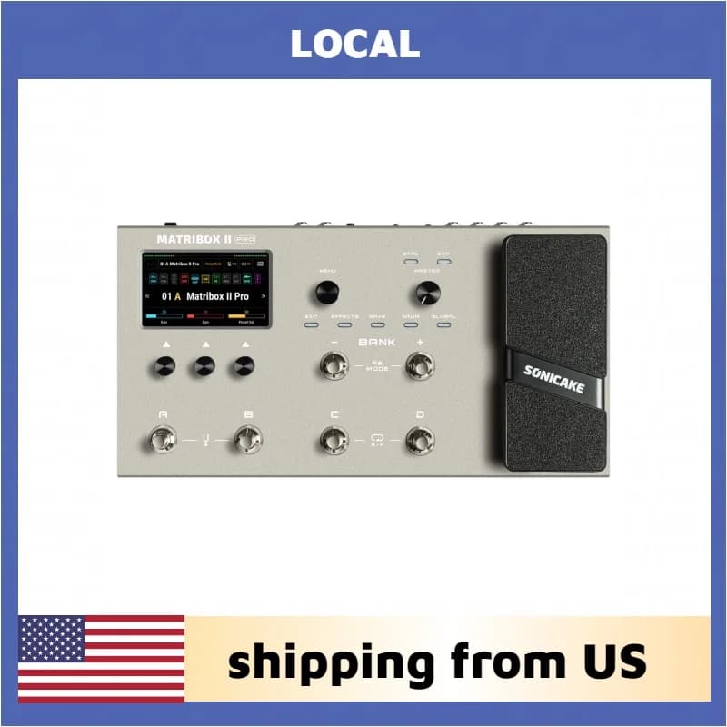 SONICAKE Matribox II Pro 4.3" touch screen Chitarra Basso Amp Modellazione IR Multieffetto con Pedale Espressione FX Loop MIDI QME-200