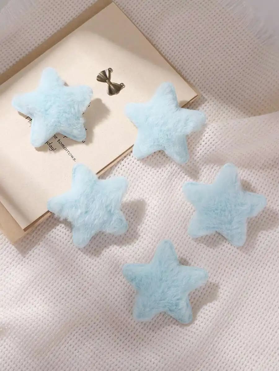 5 fermagli per capelli a forma di stella, fermagli a coccodrillo, accessori per capelli in peluche per donna