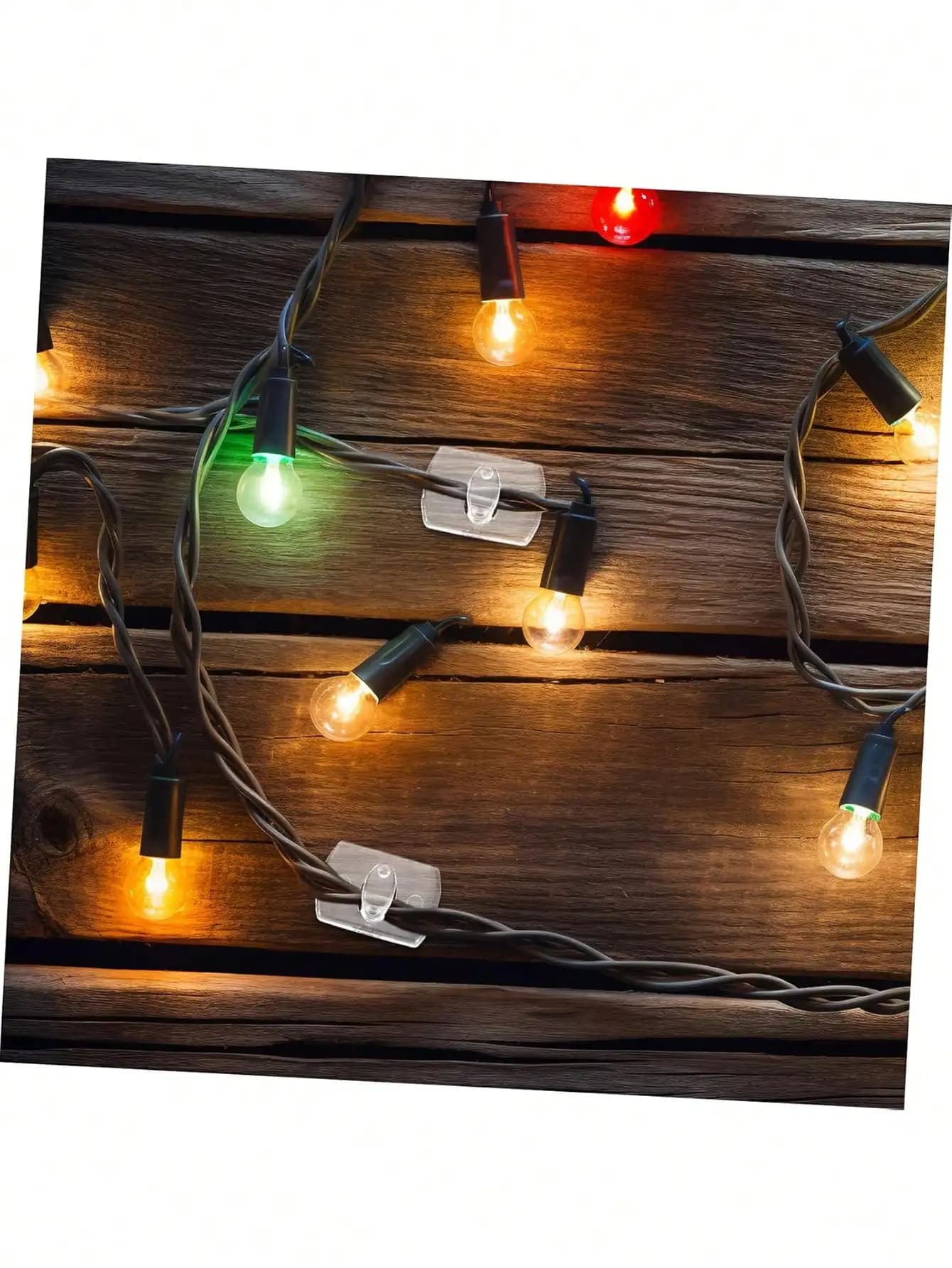 6/12/20/40pcs Mini Damage-Free Waterproof Wall Hooks for Home Hanging Christmas String Lights Garland Adhesive Decoration Clips