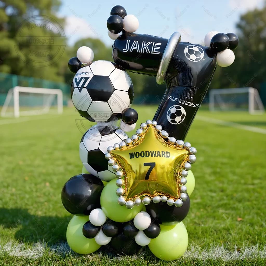 40 pezzi di foil di elio Globos palloncini da calcio decorazioni per feste di compleanno bambini ragazzo 32 pollici numero nero palla calcio forniture sportive