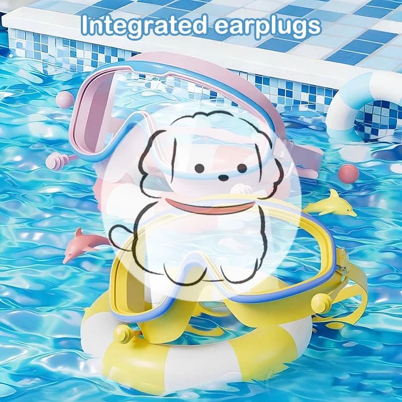 Swimwear for children with large frame, HD vision, anti-fog, waterproof, for children and girls, multi-color, 1 piece