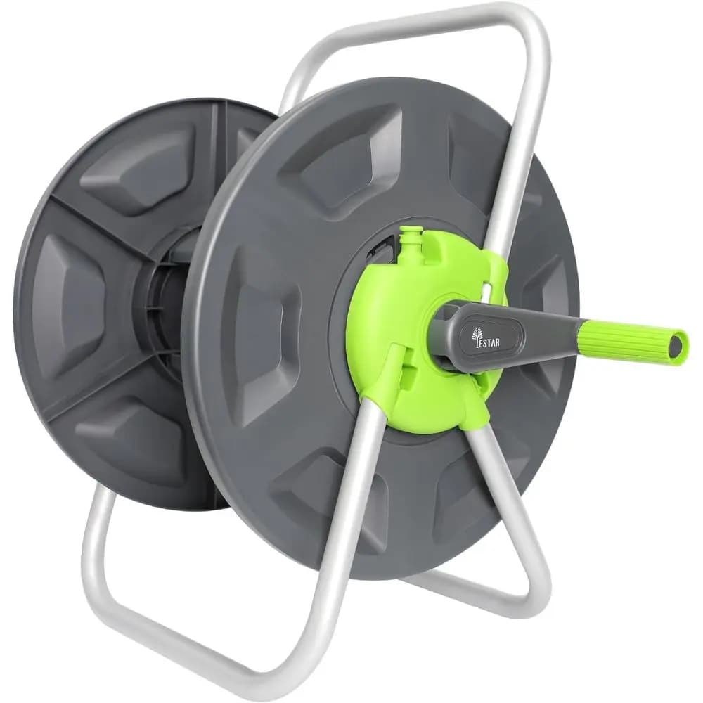 Garden Water Hose Cart, Holds 65-100 ft to 5/8 Inch, Wall Mounted, Portable Hose Holder, Convenient Hose Storage and Watering