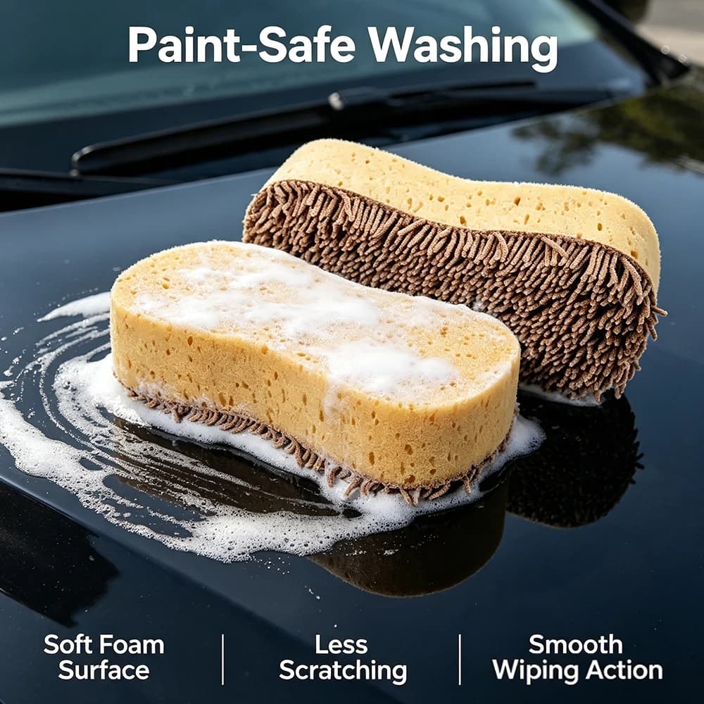 Eight-shaped Chenille Car Wash Sponge Anti-Scratch Cleaning Washing Sponge Care Tools Car Home Wash Extra Large